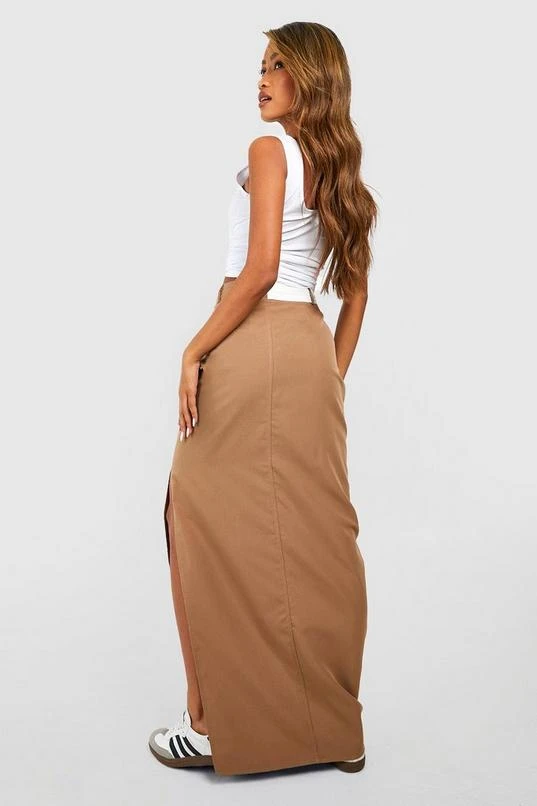 BOOHOO Contrast Waistband Split Front Maxi Skirt 2 BOOHOO Contrast Waistband Split Front Maxi Skirt - Image 2