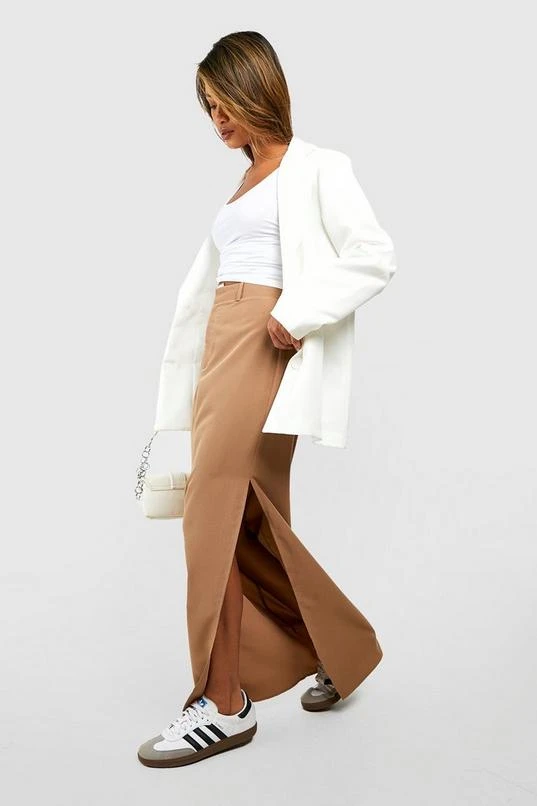 BOOHOO Contrast Waistband Split Front Maxi Skirt 3 BOOHOO Contrast Waistband Split Front Maxi Skirt - Image 3