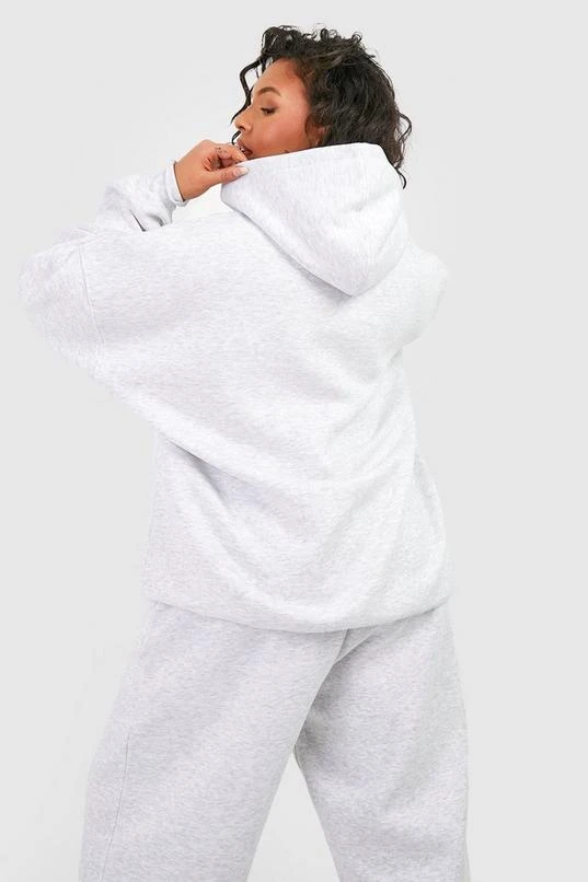 BOOHOO Ash Grey Plus Dsgn Studio 3d Embroidered Oversized Hoodie 2 BOOHOO Ash Grey Plus Dsgn Studio 3d Embroidered Oversized Hoodie - Image 2