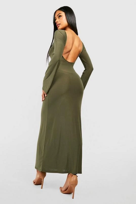 BOOHOO Heavy Soft Touch Low Back Maxi Dress 1 BOOHOO Heavy Soft Touch Low Back Maxi Dress