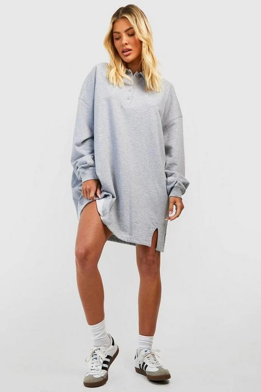 BOOHOO Super Oversized Collar Button Down Sweat Dress 1 BOOHOO Super Oversized Collar Button Down Sweat Dress