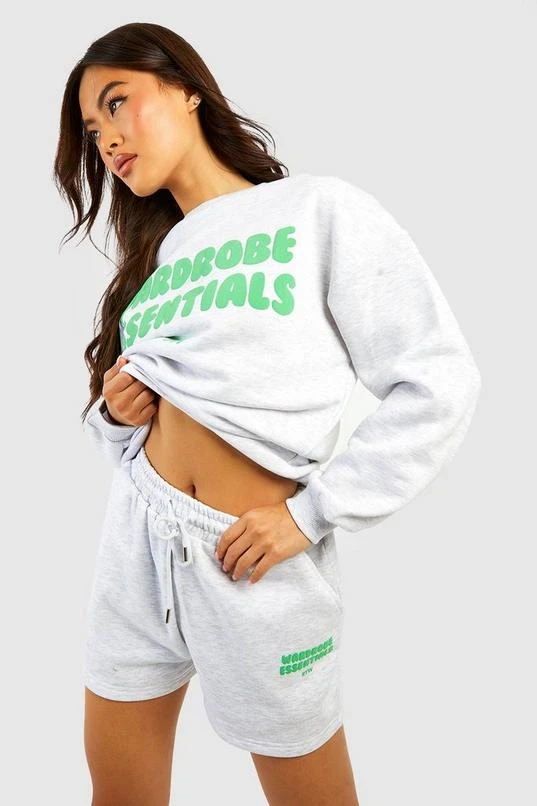 BOOHOO Wardrobe Essentials Puff Print Short Tracksuit 3 BOOHOO Wardrobe Essentials Puff Print Short Tracksuit - Image 3