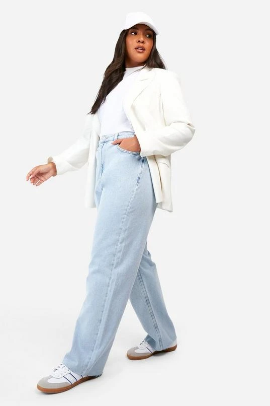 BOOHOO Plus Bleach Wash Straight Leg Jeans 3 BOOHOO Plus Bleach Wash Straight Leg Jeans - Image 3