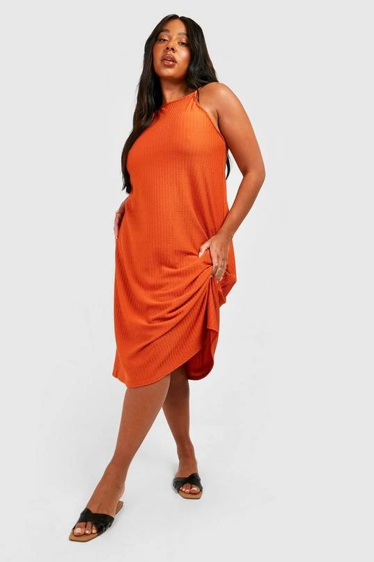BOOHOO Plus Textured Midi Sun Dress 3 BOOHOO Plus Textured Midi Sun Dress - Image 3