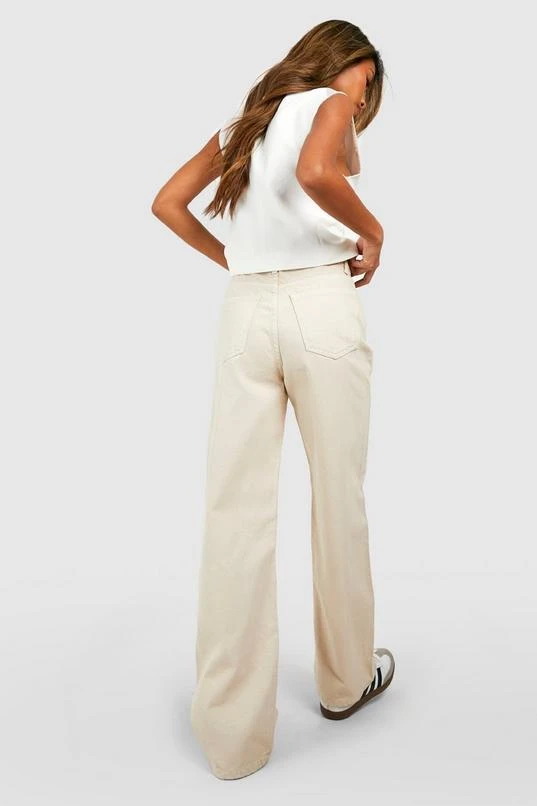 BOOHOO Ecru Wide Leg Jeans 2 BOOHOO Ecru Wide Leg Jeans - Image 2