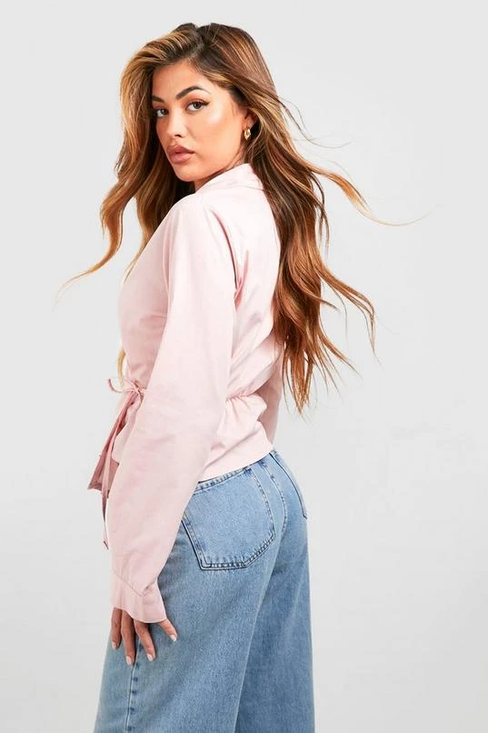 BOOHOO Cotton Wrap Around Shirt 2 BOOHOO Cotton Wrap Around Shirt - Image 2
