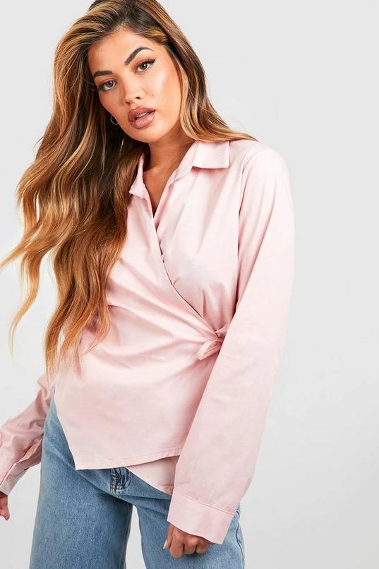 BOOHOO Cotton Wrap Around Shirt 3 BOOHOO Cotton Wrap Around Shirt - Image 3