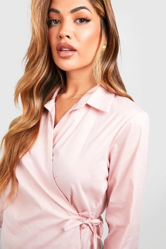 BOOHOO Cotton Wrap Around Shirt 4 BOOHOO Cotton Wrap Around Shirt - Image 4