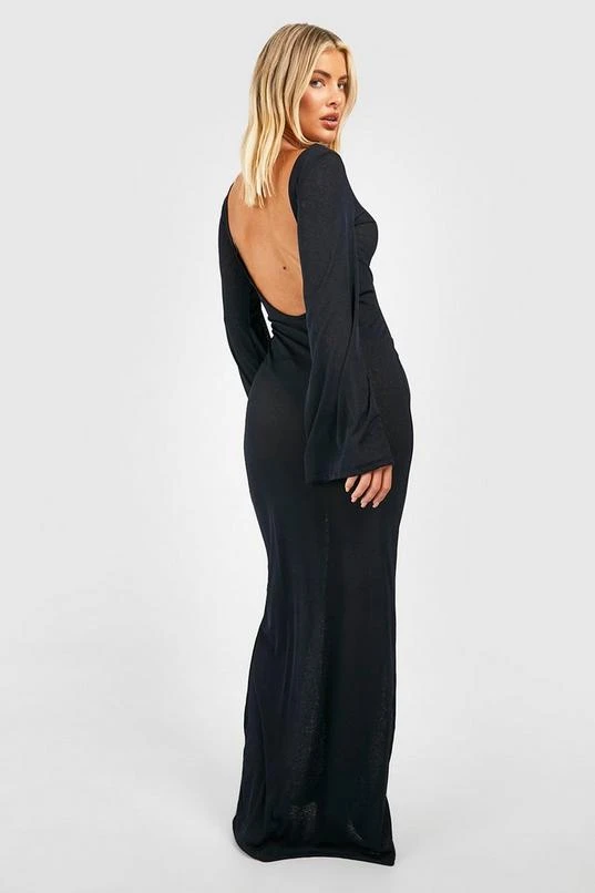 BOOHOO Sheer Texture Low Back Maxi Beach Dress 2 BOOHOO Sheer Texture Low Back Maxi Beach Dress - Image 2