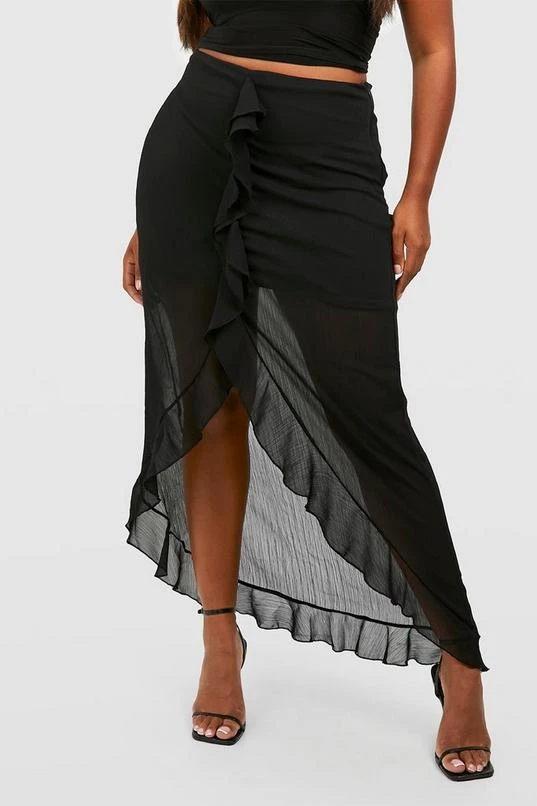 BOOHOO Plus Ruffle Front Maxi Skirt 4 BOOHOO Plus Ruffle Front Maxi Skirt - Image 4