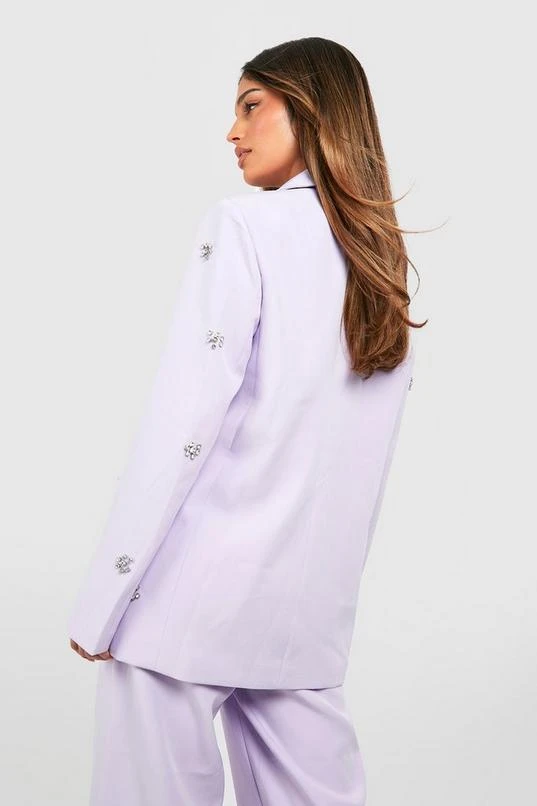 BOOHOO Daisy Crystal Embellished Double Breasted Blazer 2 BOOHOO Daisy Crystal Embellished Double Breasted Blazer - Image 2