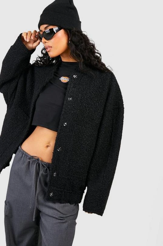 BOOHOO Oversized Wool Bomber Jacket 1 BOOHOO Oversized Wool Bomber Jacket