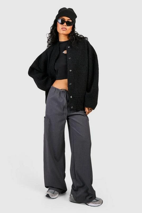 BOOHOO Oversized Wool Bomber Jacket 4 BOOHOO Oversized Wool Bomber Jacket - Image 4