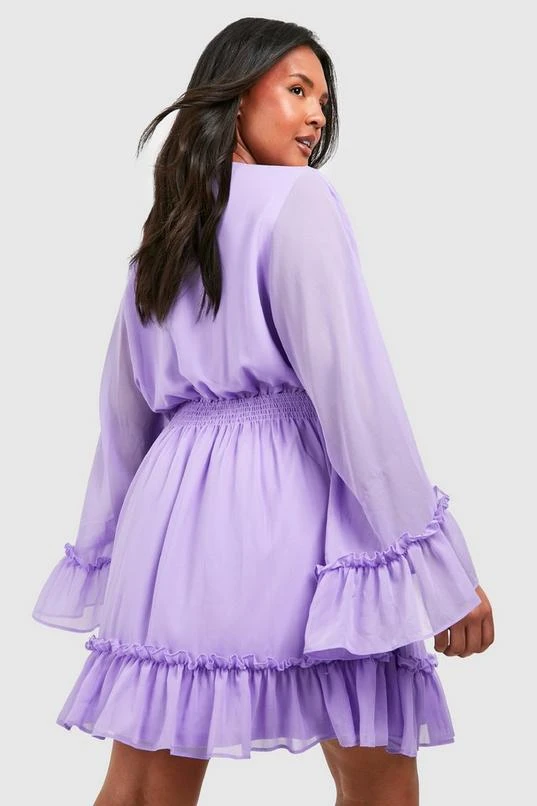 BOOHOO Plus Wrap Extreme Sleeve Smock Dress 2 BOOHOO Plus Wrap Extreme Sleeve Smock Dress - Image 2
