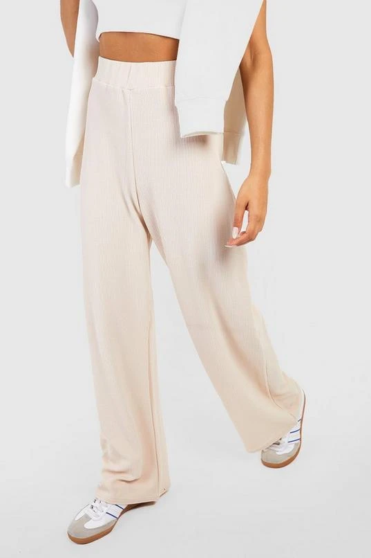 BOOHOO Textured Wide Leg Lounge Pants 4 BOOHOO Textured Wide Leg Lounge Pants - Image 4