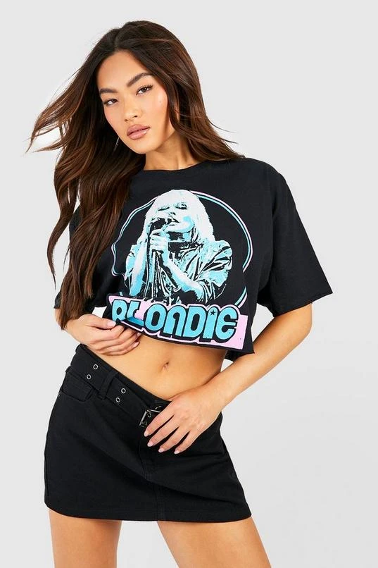 BOOHOO Blondie Cropped License Band T-Shirt 1 BOOHOO Blondie Cropped License Band T-Shirt