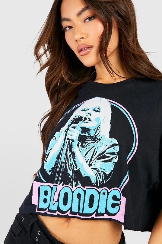 BOOHOO Blondie Cropped License Band T-Shirt 4 BOOHOO Blondie Cropped License Band T-Shirt - Image 4