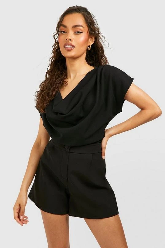 BOOHOO Crepe Cowl Neck Blouse 1 BOOHOO Crepe Cowl Neck Blouse