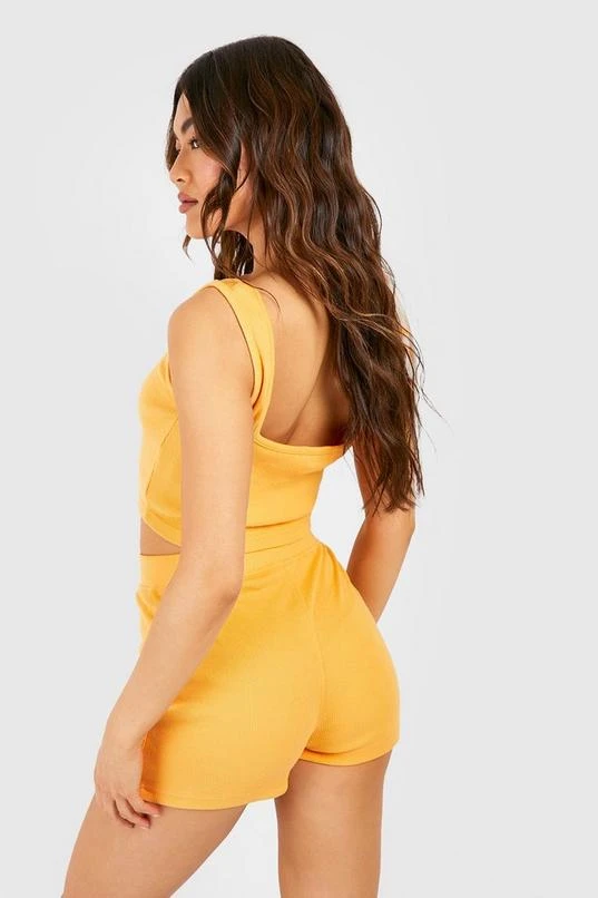 BOOHOO Ribbed Crop Top And Short Set 3 BOOHOO Ribbed Crop Top And Short Set - Image 3
