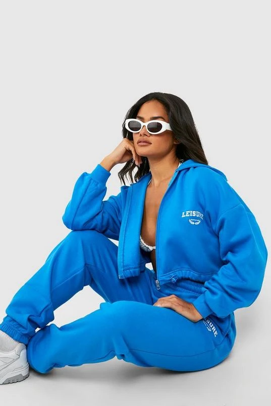 BOOHOO Leisure Embroidered Boxy Zip Through Tracksuit 1 BOOHOO Leisure Embroidered Boxy Zip Through Tracksuit