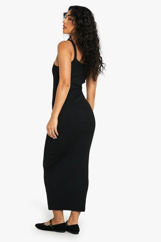 BOOHOO Premium Square Neck Rib Thick Binding Midi Dress 2 BOOHOO Premium Square Neck Rib Thick Binding Midi Dress - Image 2
