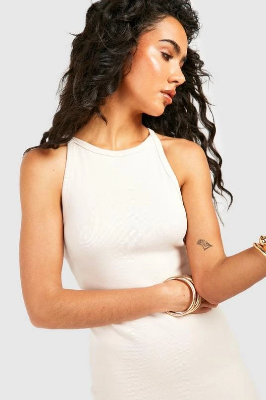 BOOHOO Premium Racer Neck Rib Thick Binding Midaxi Dress 4 BOOHOO Premium Racer Neck Rib Thick Binding Midaxi Dress - Image 4