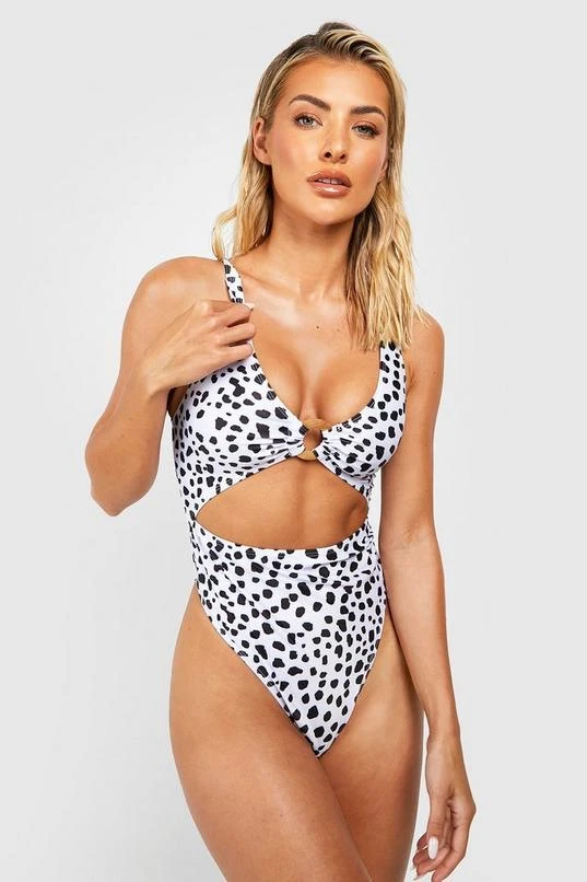 BOOHOO Dalmatian O-ring Cut Out Swimsuit 3 BOOHOO Dalmatian O-ring Cut Out Swimsuit - Image 3