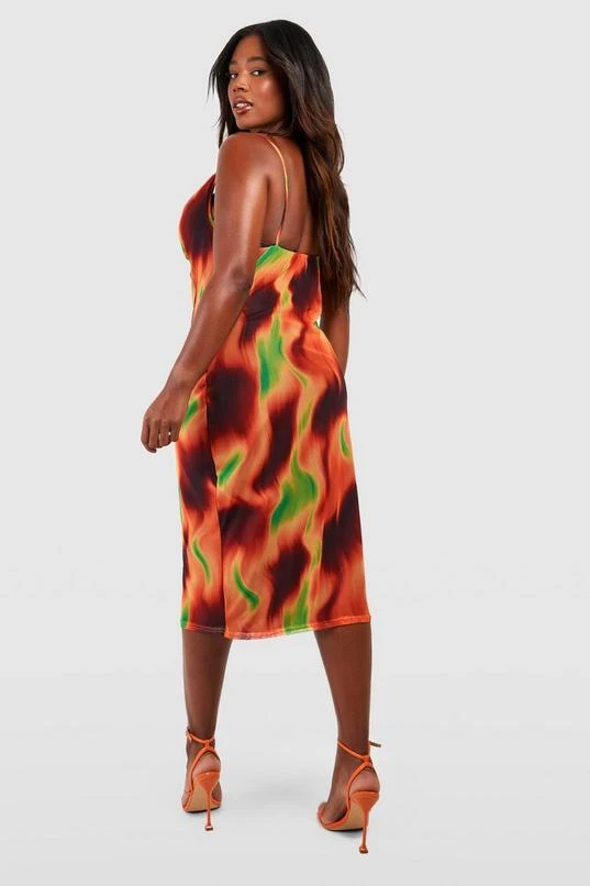 BOOHOO Plus Ombre Mesh Cowl Neck Midi Dress 2 BOOHOO Plus Ombre Mesh Cowl Neck Midi Dress - Image 2