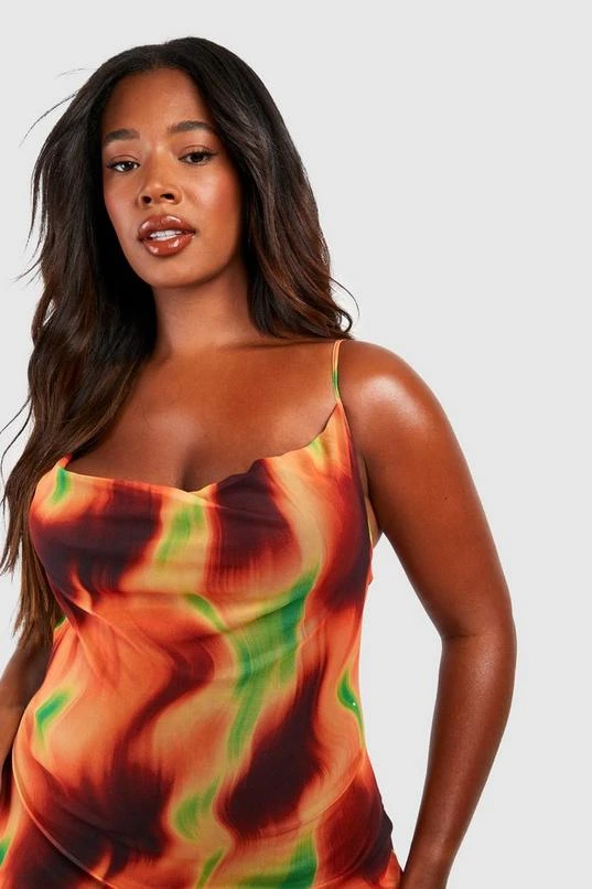 BOOHOO Plus Ombre Mesh Cowl Neck Midi Dress 4 BOOHOO Plus Ombre Mesh Cowl Neck Midi Dress - Image 4