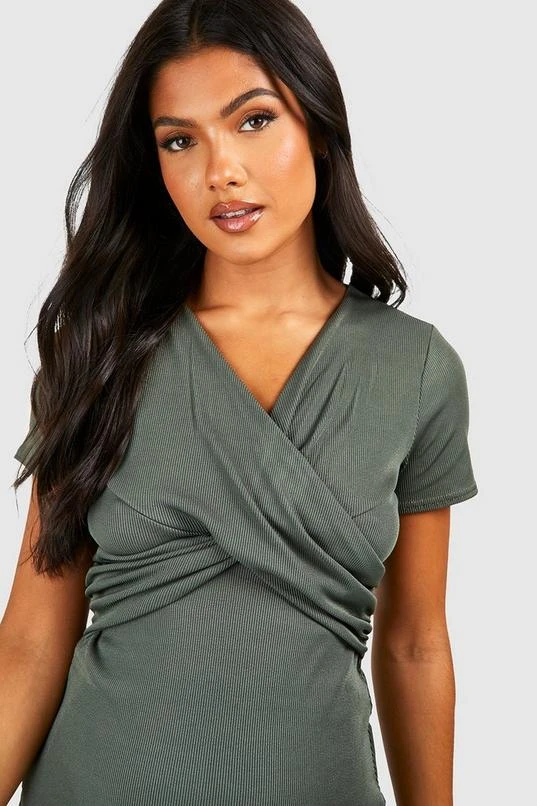 BOOHOO Maternity Rib Wrap Nursing Pajama Legging Set 4 BOOHOO Maternity Rib Wrap Nursing Pajama Legging Set - Image 4