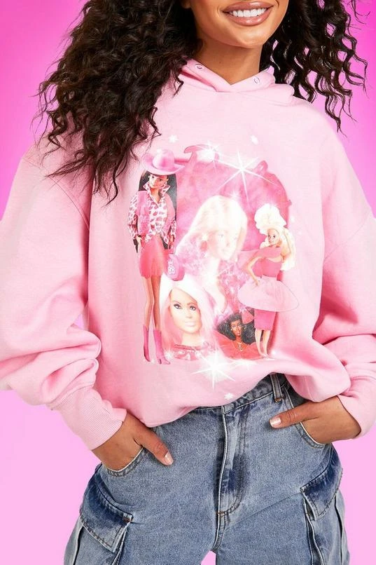 BOOHOO Barbie Graphic Oversized Hoody 4 BOOHOO Barbie Graphic Oversized Hoody - Image 4
