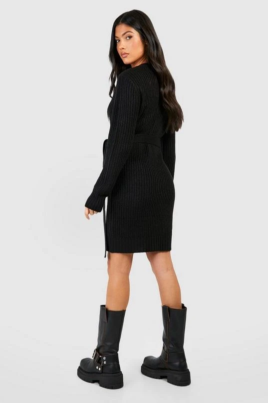BOOHOO Maternity Soft Knit Tie Waist Jumper Dress 2 BOOHOO Maternity Soft Knit Tie Waist Jumper Dress - Image 2