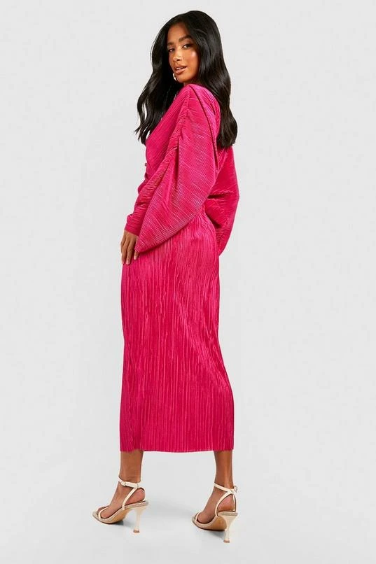 BOOHOO Petite Batwing Plisse Midi Dress 2 BOOHOO Petite Batwing Plisse Midi Dress - Image 2