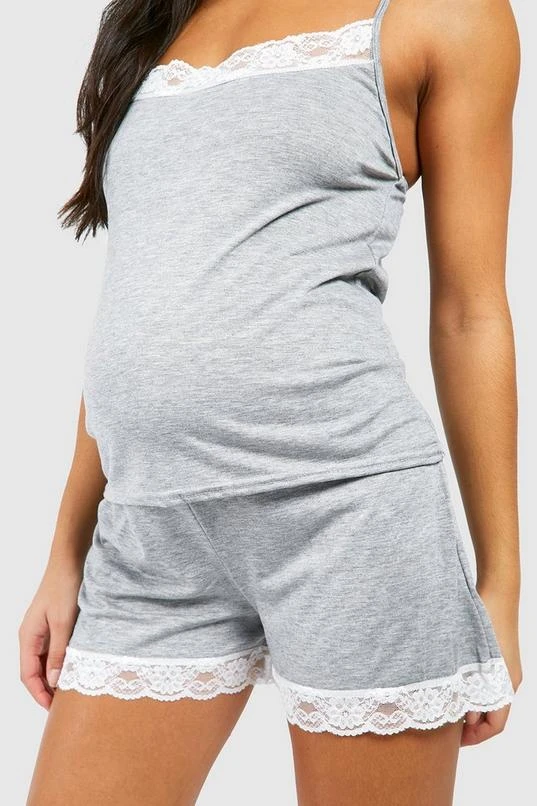 BOOHOO Maternity Lace Trim Cami & Short Pj Set 4 BOOHOO Maternity Lace Trim Cami & Short Pj Set - Image 4