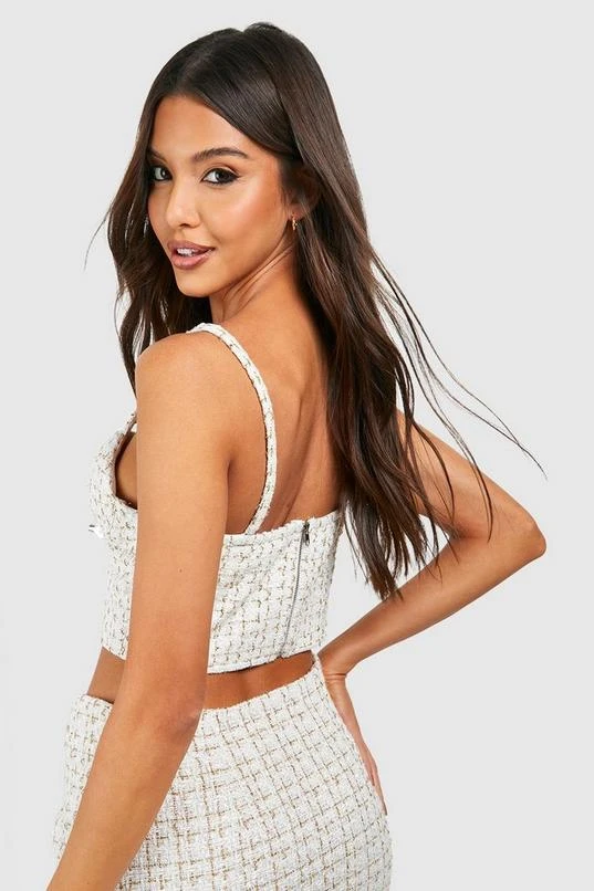 BOOHOO Boucle Sweetheart Cupped Bralette 2 BOOHOO Boucle Sweetheart Cupped Bralette - Image 2