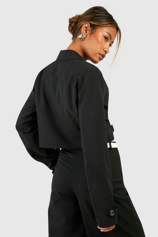 BOOHOO Marl Boxy Cropped Tailored Blazer 2 BOOHOO Marl Boxy Cropped Tailored Blazer - Image 2