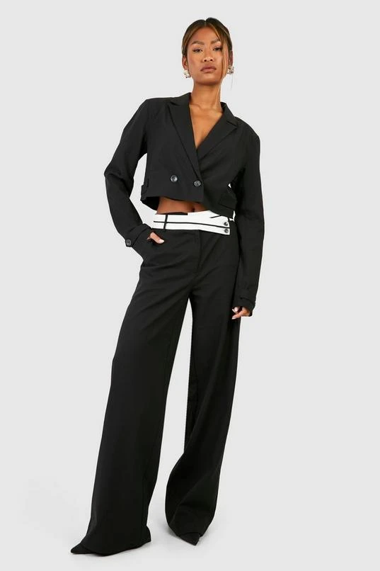 BOOHOO Marl Boxy Cropped Tailored Blazer 3 BOOHOO Marl Boxy Cropped Tailored Blazer - Image 3