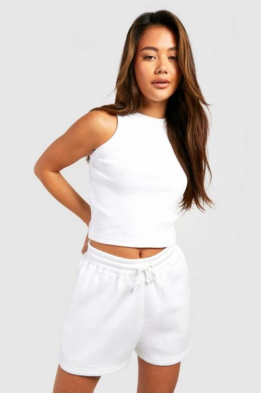 BOOHOO Thick Binding Rib Racer Tank Top And Sweat Short Set 3 BOOHOO Thick Binding Rib Racer Tank Top And Sweat Short Set - Image 3