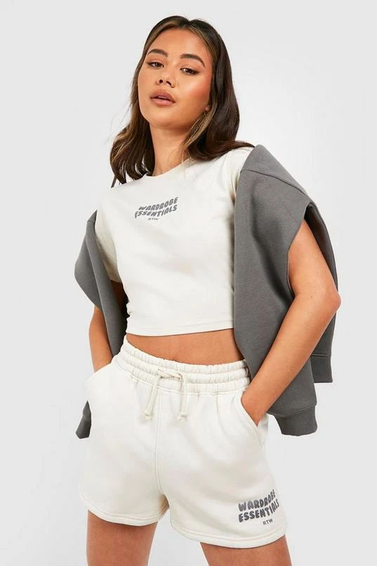 BOOHOO Wardrobe Essentials Slogan Baby T-shirt And Short Set 1 BOOHOO Wardrobe Essentials Slogan Baby T-shirt And Short Set