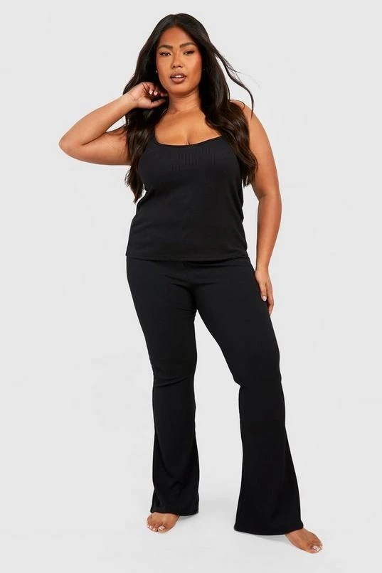 BOOHOO Plus Rib Strappy Cami & Pants Set 1 BOOHOO Plus Rib Strappy Cami & Pants Set