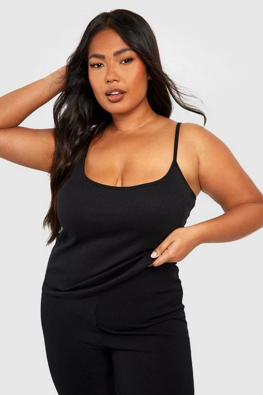 BOOHOO Plus Rib Strappy Cami & Pants Set 3 BOOHOO Plus Rib Strappy Cami & Pants Set - Image 3