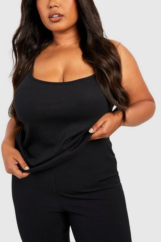 BOOHOO Plus Rib Strappy Cami & Pants Set 4 BOOHOO Plus Rib Strappy Cami & Pants Set - Image 4