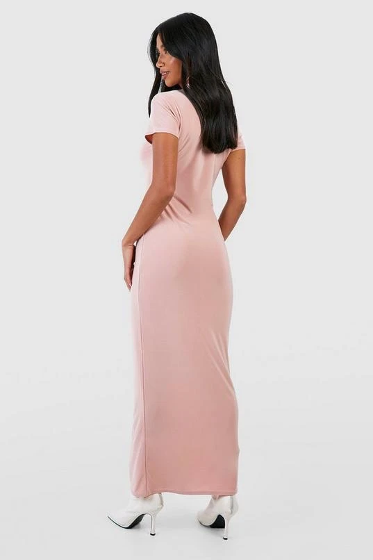 BOOHOO Petite Slinky Short Sleeve High Neck Maxi Dress 2 BOOHOO Petite Slinky Short Sleeve High Neck Maxi Dress - Image 2