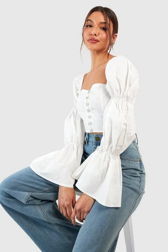 BOOHOO Cotton Hook And Eye Detail Corset 3 BOOHOO Cotton Hook And Eye Detail Corset - Image 3