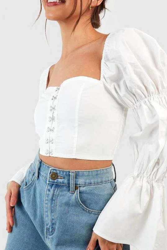 BOOHOO Cotton Hook And Eye Detail Corset 4 BOOHOO Cotton Hook And Eye Detail Corset - Image 4