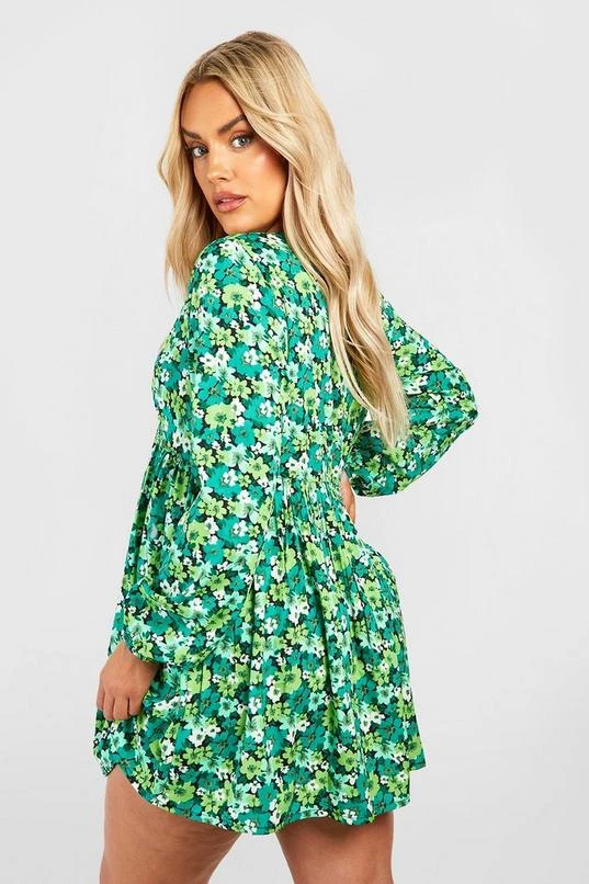 BOOHOO Plus Woven Floral Smock Dress 2 BOOHOO Plus Woven Floral Smock Dress - Image 2
