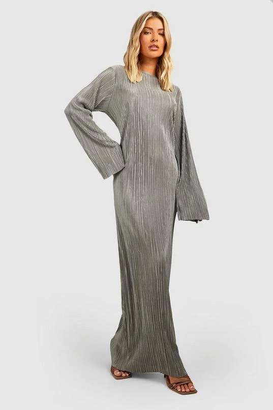 BOOHOO Plisse Flare Sleeve Maxi Dress 1 BOOHOO Plisse Flare Sleeve Maxi Dress