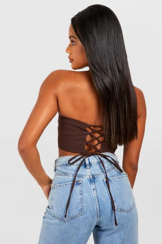 BOOHOO Bengaline Pleat Front Curved Hem Corset 2 BOOHOO Bengaline Pleat Front Curved Hem Corset - Image 2