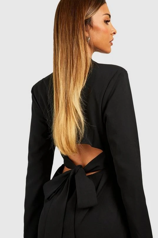 BOOHOO Open Bow Back Tailored Blazer Dress 4 BOOHOO Open Bow Back Tailored Blazer Dress - Image 4