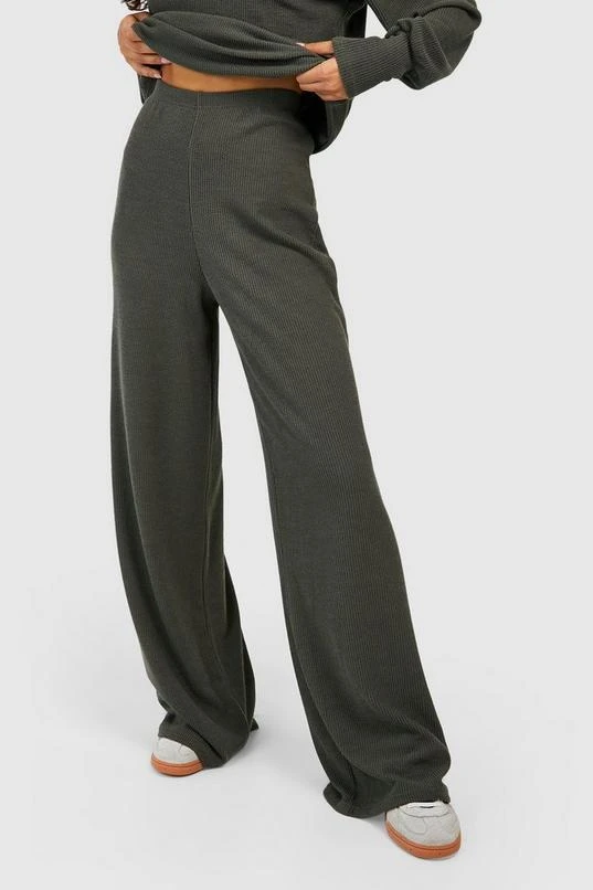 BOOHOO Ribbed Wide Leg Pants 4 BOOHOO Ribbed Wide Leg Pants - Image 4